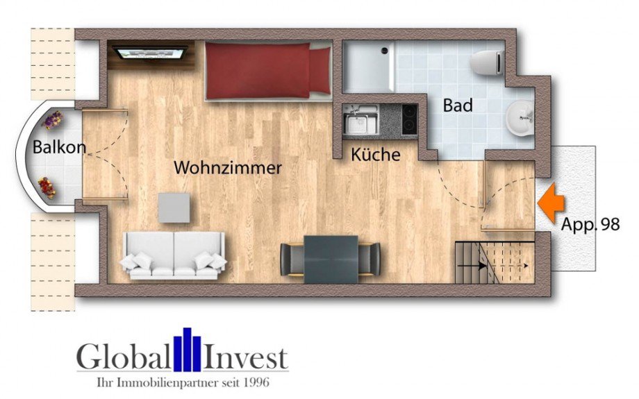 Grundriss 1. DG Maisonettewohnung Eppelheim