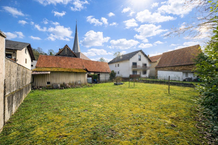 R�ckansicht Doppelhaush�lfte M�hlhausen