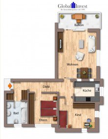 Grundriss GLOBAL INVEST SINSHEIM | Tolle 3-Zimmer-Eigentumswohnung in Schwetzingen mit gro�em Balkon
Rund 4,5% Mietrendite nach Erbpacht!