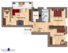 Grundriss GLOBAL INVEST SINSHEIM | Modernisierte, gro�e 3,5-Zimmer-Eigentumswohnung mit 95m� Wohnfl�che in Sinsheim