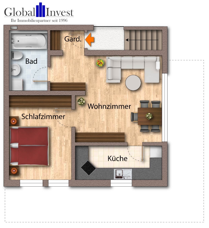 Grundriss Dachgeschosswohnung Mosbach