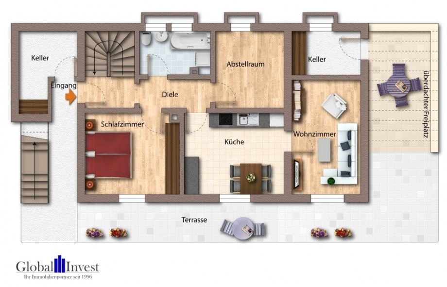 Grundriss Untergeschoss Mehrfamilienhaus Heidelberg / Ziegelhausen