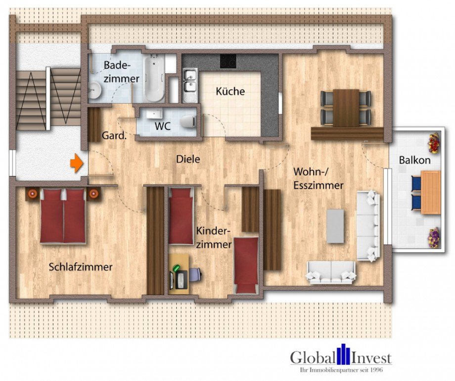Grundriss Dachgeschosswohnung �hringen