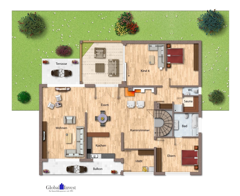 Grundriss Obergeschoss Einfamilienhaus Sinsheim