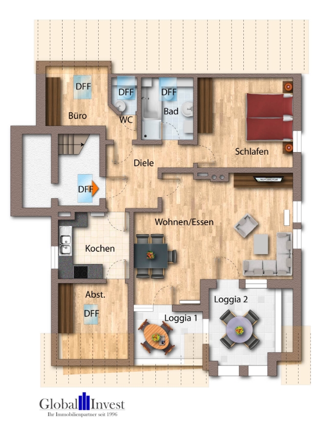 Grundriss Dachgeschosswohnung Neckargem�nd