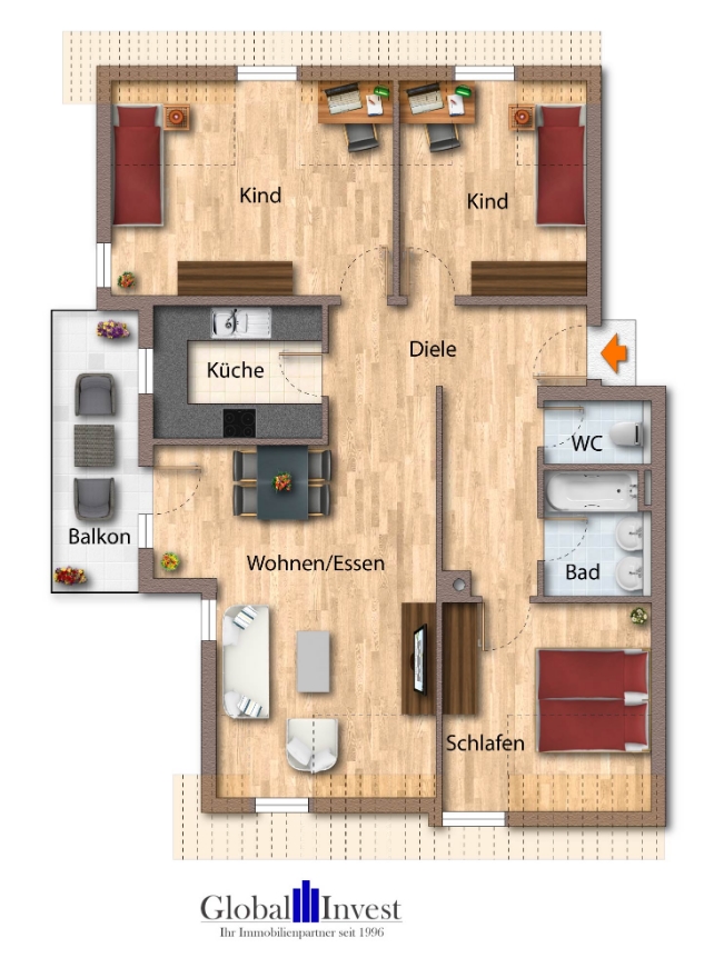 Grundriss Dachgeschosswohnung M�ckm�hl