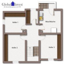 Grundriss Untergeschoss GLOBAL INVEST SINSHEIM | Tolles Einfamilienhaus mit Einliegerwohnung und sch�nem Garten in Neckarelz