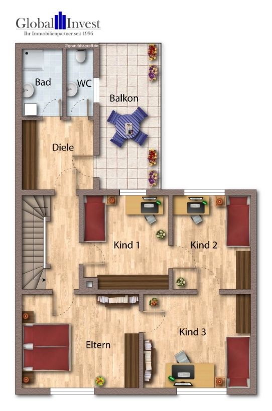 Grundriss Obergeschoss.png Reihenmittelhaus Oberhausen-Rheinhausen