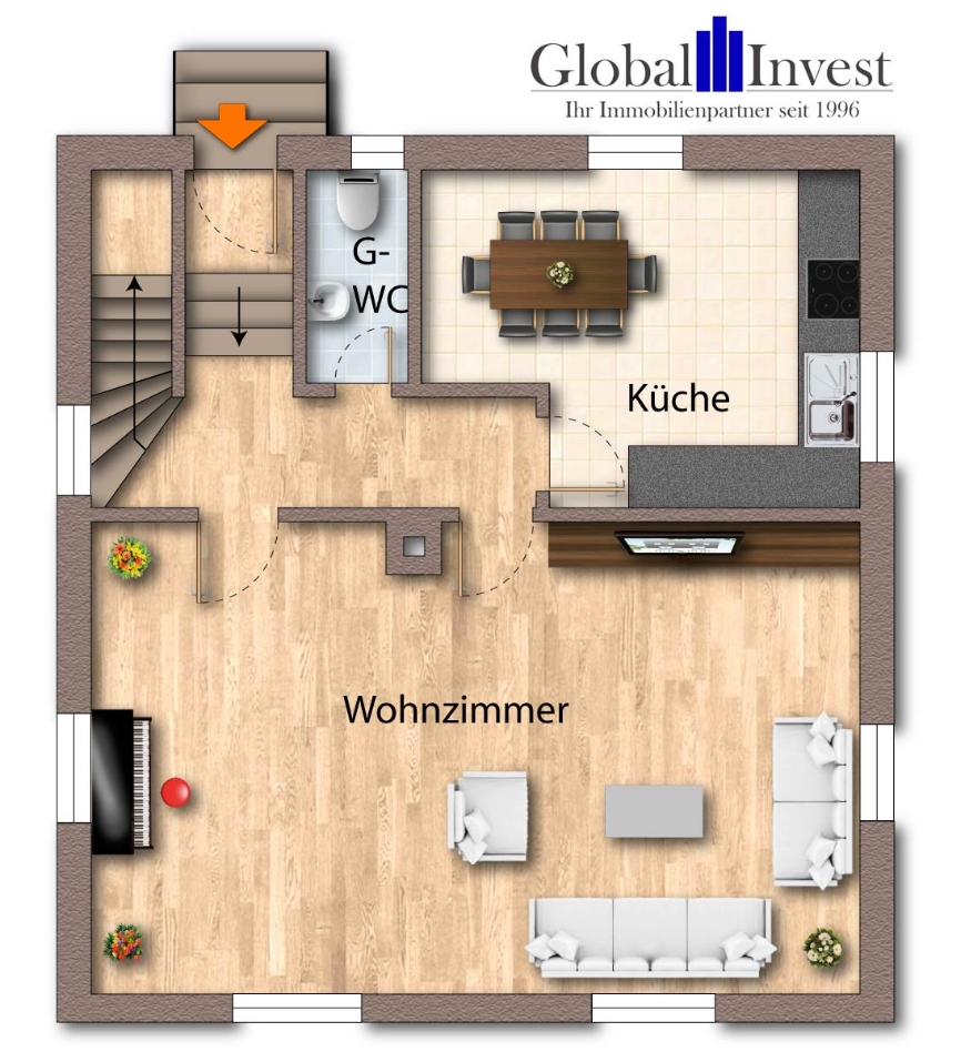 Grundriss Vorderhaus EG Einfamilienhaus Sinsheim / D�hren