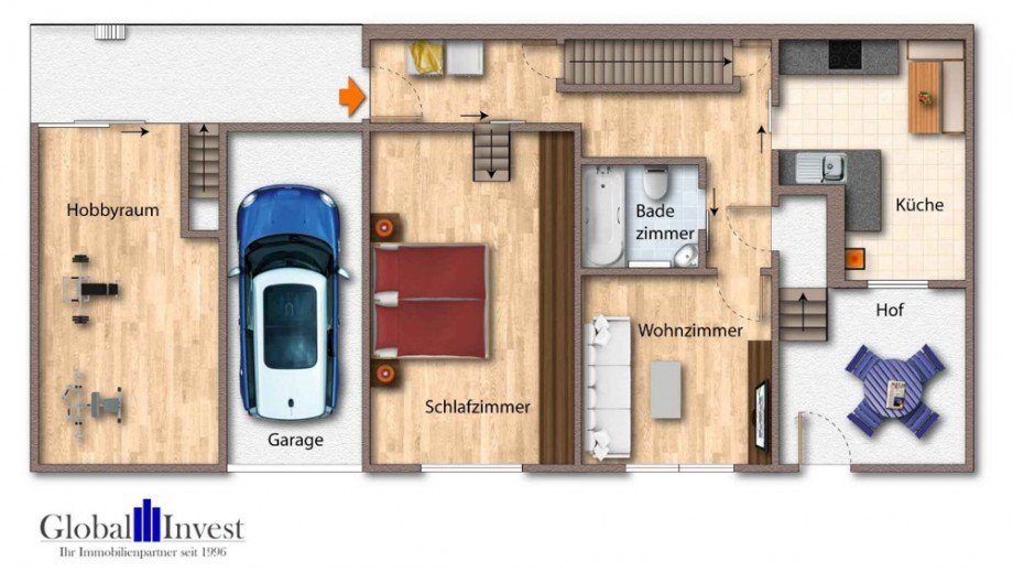 Grundriss Erdgeschoss Doppelhaush�lfte Dielheim