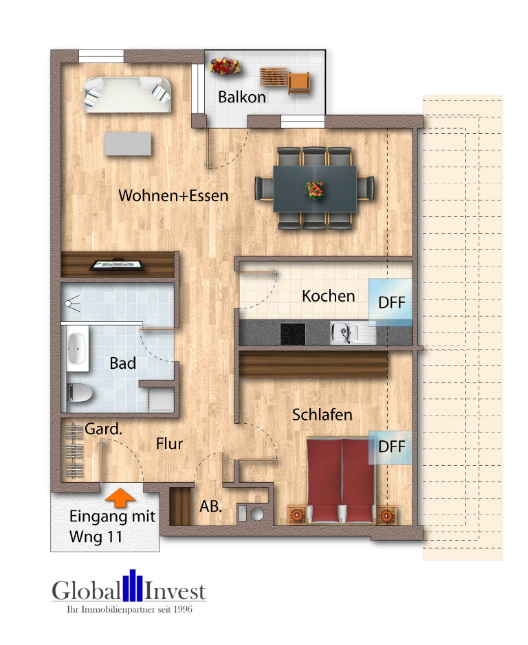 Grundriss Dachgeschosswohnung Neuenstadt am Kocher