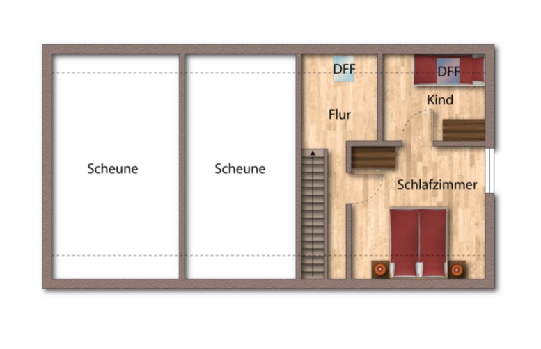 Dachgeschoss Bauernhaus M�hlhausen / Tairnbach