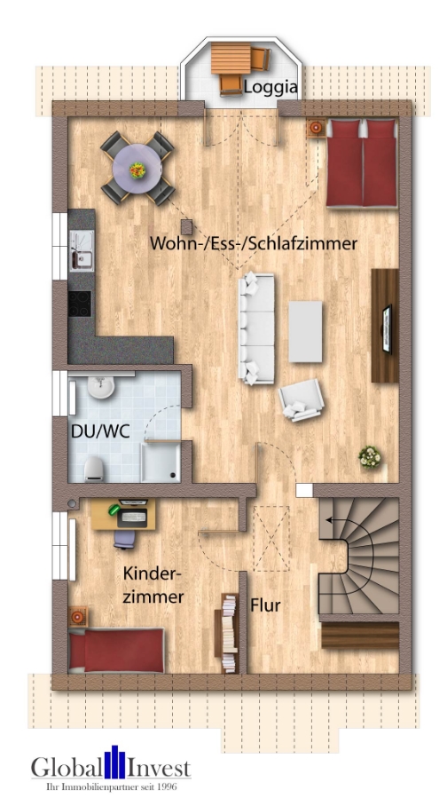 Obergeschoss Doppelhaush�lfte Neckarbischofsheim