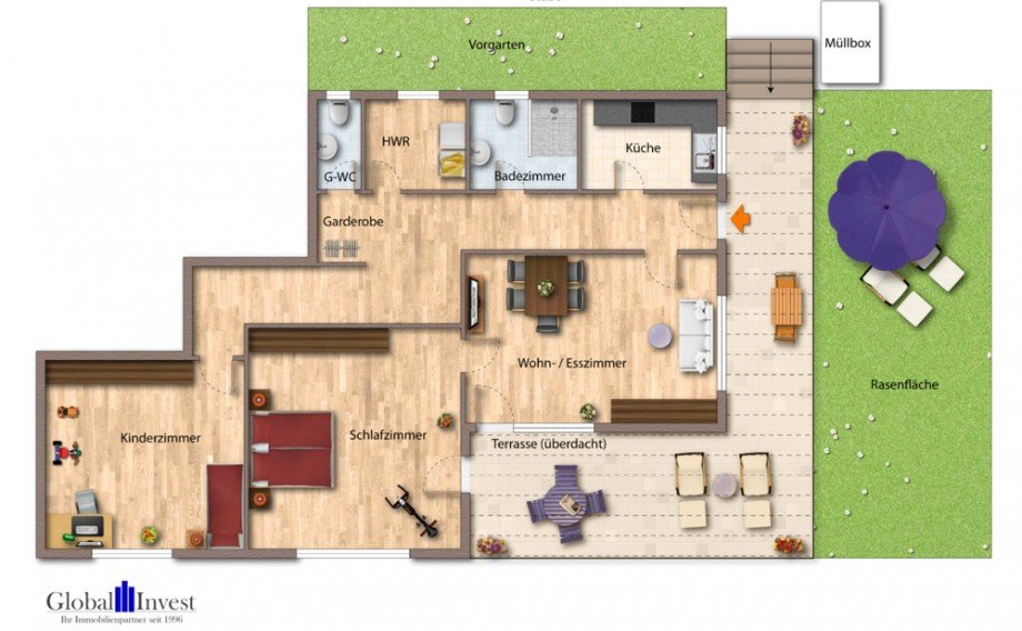 Grundriss Terrassenwohnung Sinsheim / Hoffenheim