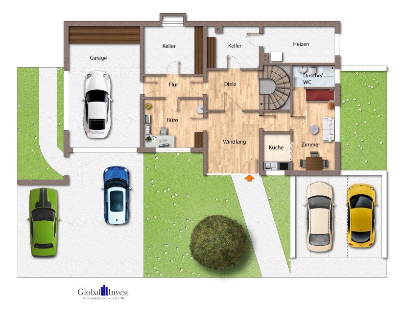 Grundriss Erdgeschoss Einfamilienhaus Sinsheim