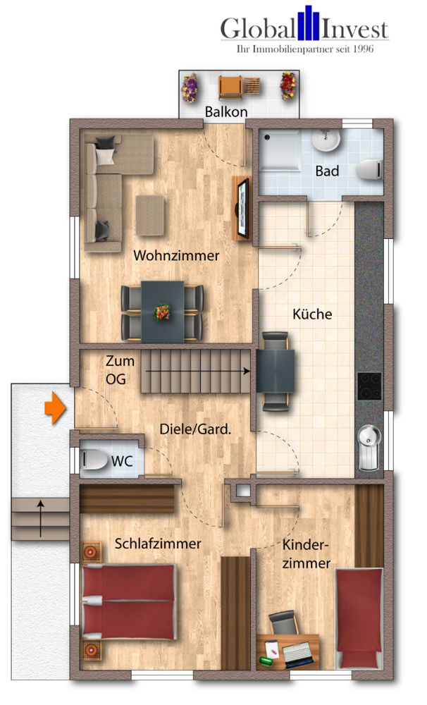 Erdgeschoss Einfamilienhaus Lobbach / Waldwimmersbach