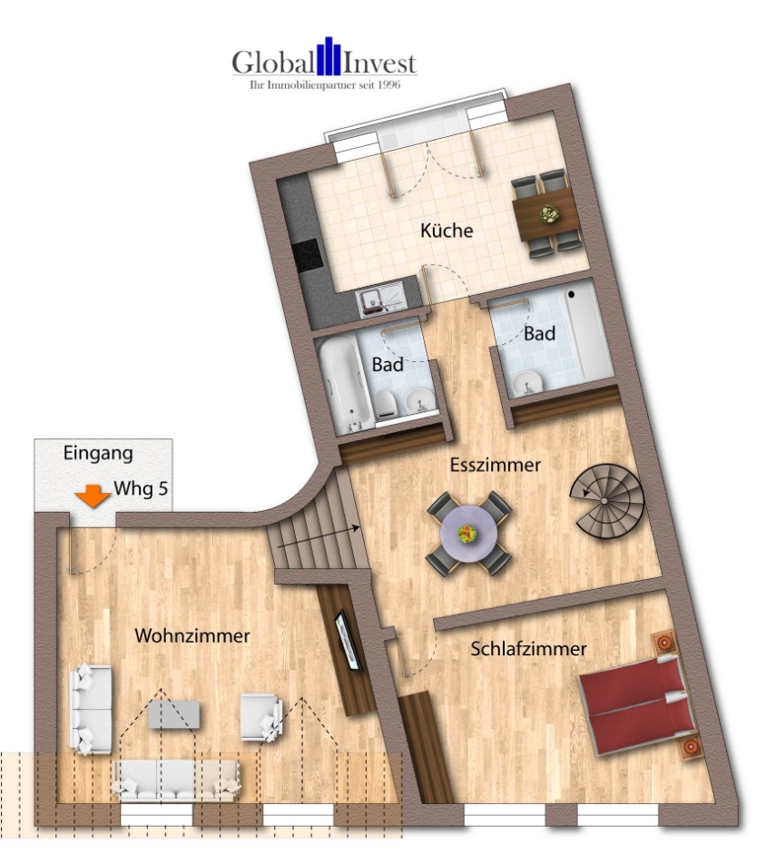 Wohnung 5 Obergeschoss Mehrfamilienhaus �stringen