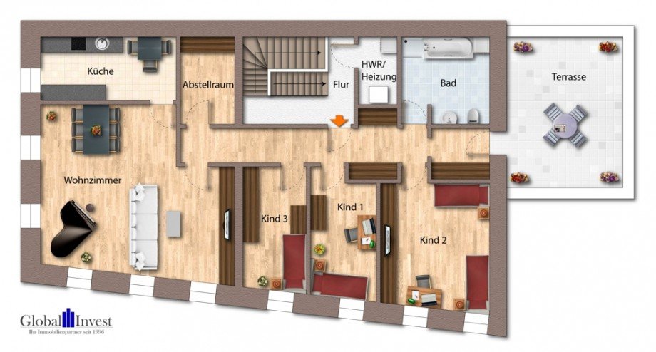 OG mit Terrasse Etagenwohnung Wiesloch