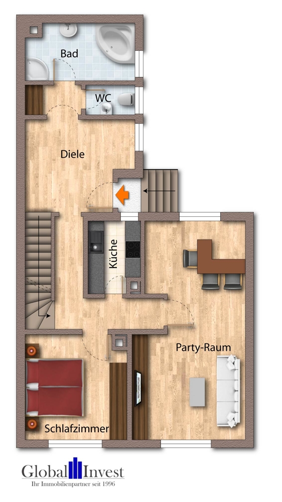 DHH Erdgeschoss Einfamilienhaus Wagh�usel / Kirrlach