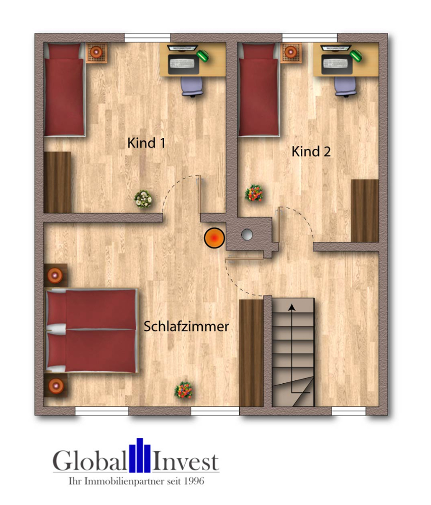 Obergeschoss Doppelhaush�lfte M�hlhausen