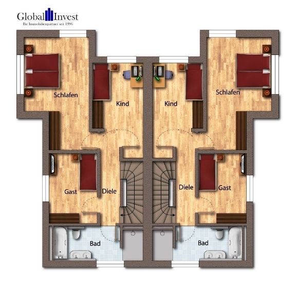 Grundriss Obergeschoss.png Doppelhaush�lfte Ubstadt-Weiher OT Zeutern