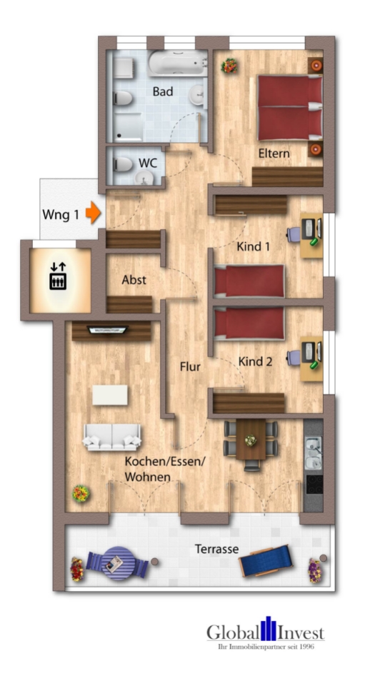 Grundriss Wohnung Erdgeschosswohnung Buchen (Odenwald)