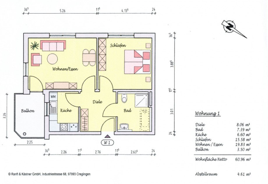 Grundriss Etagenwohnung Lauda-K�nigshofen