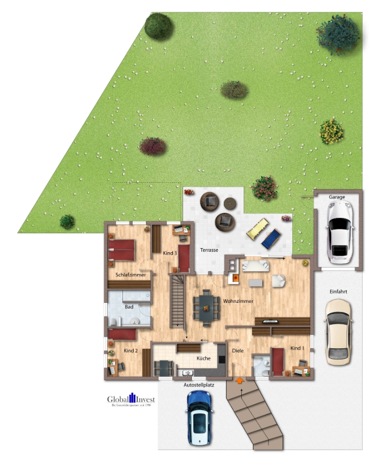 Grundriss Erdgeschoss Einfamilienhaus Bretten / B�chig