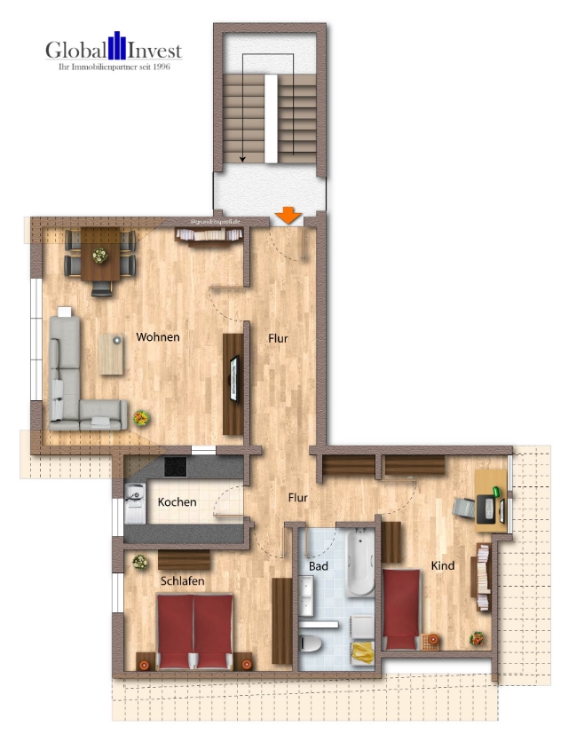 Grundriss Wohnung Dachgeschosswohnung Sinsheim