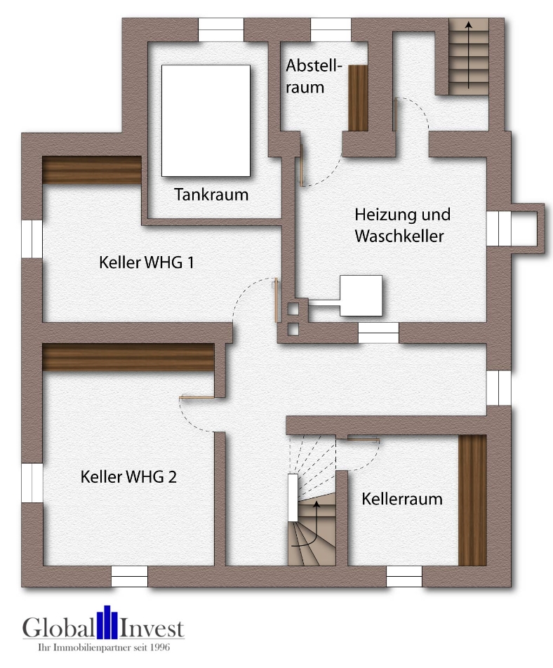 Grundriss Keller Zweifamilienhaus Ludwigshafen am Rhein / Mundenheim