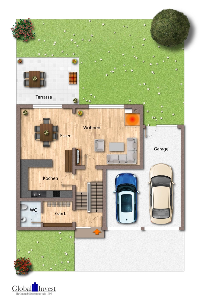 EFH Erdgeschoss Einfamilienhaus Wagh�usel / Kirrlach