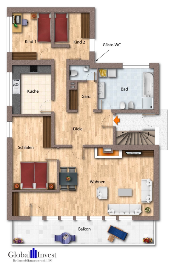 Grundriss Erdgeschosswohnung Sinsheim / Hoffenheim