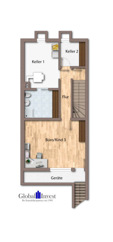 Untergeschoss Reihenendhaus Sinsheim