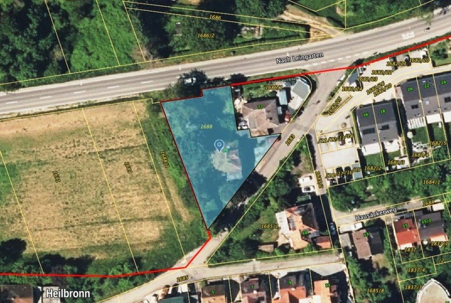 Luftbild Grundst�ck Einfamilienhaus Heilbronn / Frankenbach