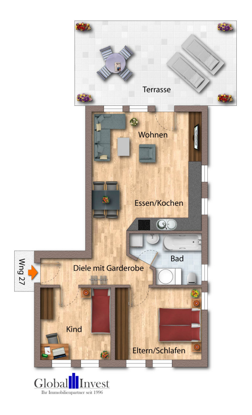 Grundriss Erdgeschosswohnung Eppingen