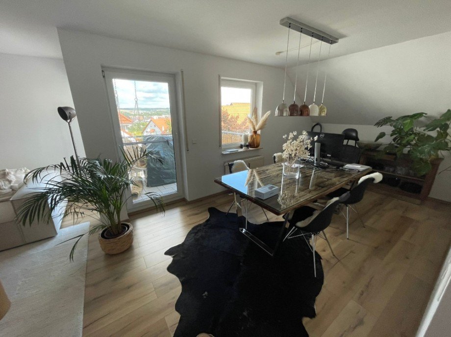 Wohnzimmer Dachgeschosswohnung Neuenstadt am Kocher