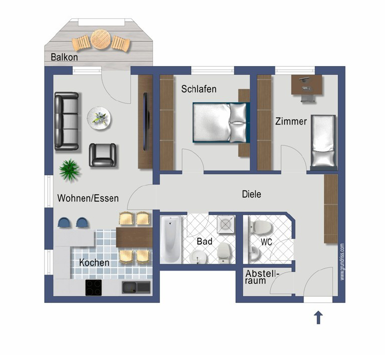 Grundriss Erdgeschosswohnung Oberderdingen