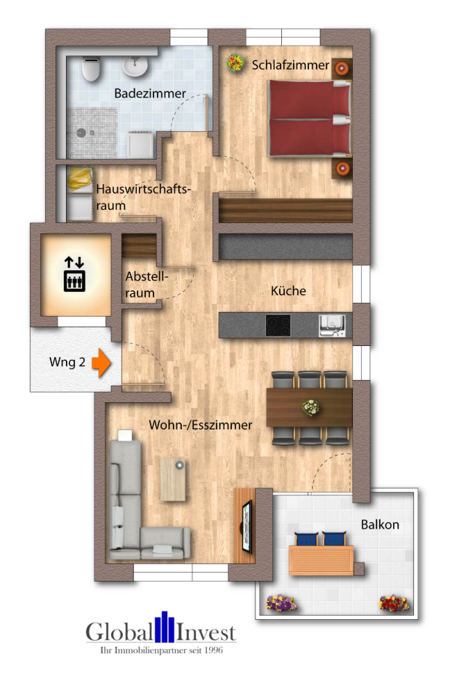 Grundriss Etagenwohnung Neckarbischofsheim