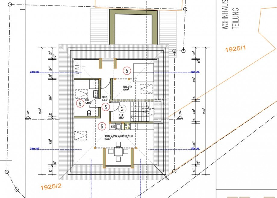 Grundriss WHG 5 Etagenwohnung Sinsheim / Hoffenheim
