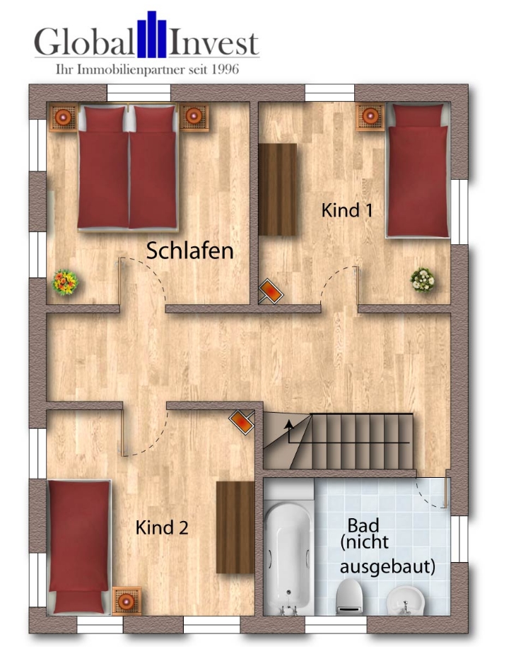 Grundriss Obergeschoss Bauernhaus Schefflenz / Oberschefflenz